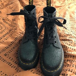 green glitter doc martens